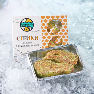 Стейки из форели в базиликовом маринаде (вес 350 - 550 гр.)